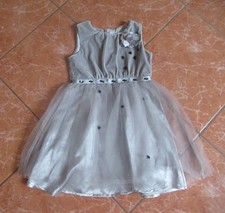 Mädchen Halloween Kleid Gr. 98  grau Fasching Kostüm Spinnen