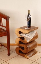 Snake-Hocker aus Holz, H
