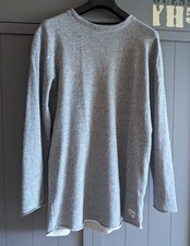 JACK & JONES  Strick-Pullover Sweatshirt L blau meliert Rollränder längere Form