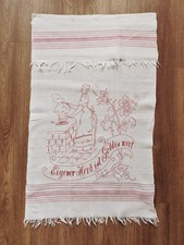 Antik Vorhängetuch für Handtuchhalter Vorhang Küche Stickerei Herd Köchin rot