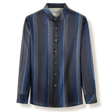 Herren Satin Kunstseide Bluse