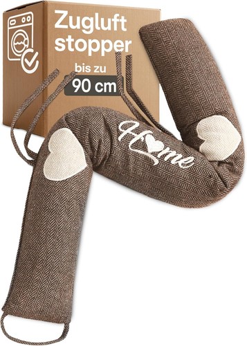 Zugluftstopper braun waschbar - zugluftstopper,