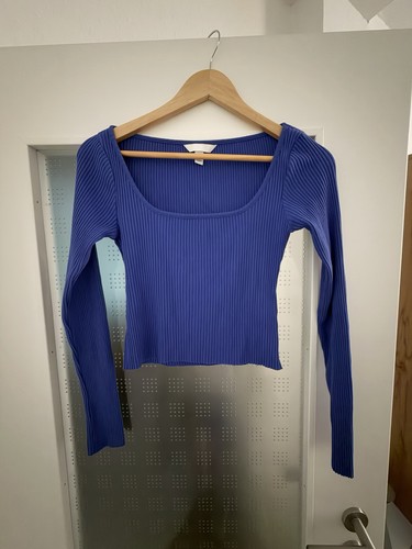 Ribbed crop top - crop-top, langarm