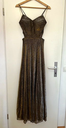 Edles gold glitzer abendkleid - edles, gold-glitzer