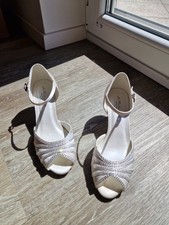 G. Westerleigh Brautschuhe Hochzeit, Pumps, Sandalette, Gr. 39, Satin mit Strass