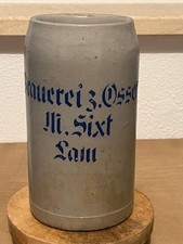 1 l Bierkrug Krug Bier Masskrug Brauerei z. Osser M. Sixt Lam