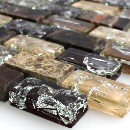 Glas naturstein mosaikfliesen - glas,