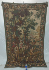 Vintage französische schöne Jagd Bühnenszene Wandbehang Wandteppich 190x114 cm