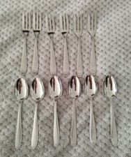 Schöne alte Kuchengabeln+ Kaffeelöffel, je 6 Stück, passend zur Serie Anemone