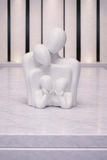 Familienskulptur weiß modern