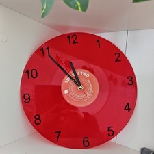 Schallplatten Wanduhr Unikat Rot #1