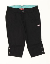 Puma Damen Straight Capri Hose UK 10 Small W32 L19 schwarz Baumwolle BZ03