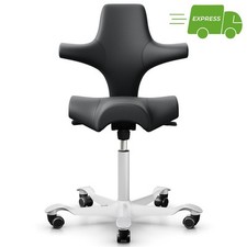 HAG Capisco 8106 | Leder Dunkelgrau | Gestell Weiß | EXPRESS