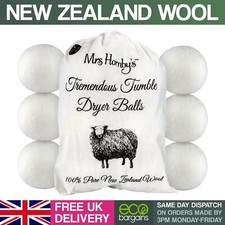 Mrs Hornby's Wäschetrockner Kugeln 6er Pack - wiederverwendbar 100 % reine neuseeländische Wolle