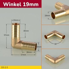 4mm-19mm Schlauchverbinder Messing Gerade Winkel T-Stück Y-Stück Kreuz-Stück