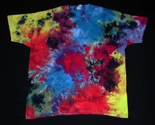 T-Shirt Gr. 2XL kurzarm handgefärbt Hippie Tie dye Batik Flower Power Goa NEU