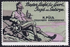 Burgkundstadt „Schuhe, Stiefel für Sport, Jagd u. Gebirge“ Werbemarke