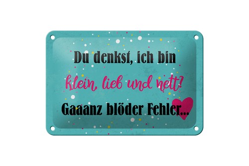 Blechschild spruch 18x12 - blechschild,