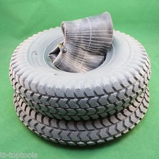 2 Set Reifen + Schlauch 3.00-4 Ø 260x85 grau Talkum E-mobil Scooter Elektromobil
