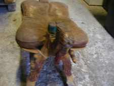 Antik Hocker Kamelbank massiv Holz shabby Sitzhocker alt Stuhl Sitzbank