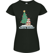 Santa Bunny Hase Weihnachten Xmas Damen Petite Cut T-Shirt