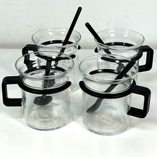 4x Bodum Vintage Set Bistro Kaffeeservice Glas Kaffee Tee Tassen 80s C.Jorgensen