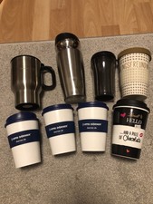 8x To Go Becher tlw. Thermobecher alle mit Deckel und Trinköffnung