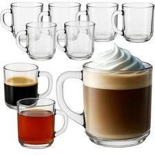 12 Set Teegläser Kaffeegläser Teetassen Kaffee Tee Gläser Trinkgläser mit Henkel