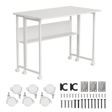 Schreibtisch Rollschreibtisch Rolltisch Klappbartisch Weiß100x58 cm