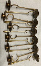 Vintage Pendel Kerzenhalter für Weihnachtsbaum - Messing massiv — 12 Stück