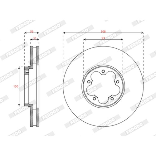Bremsscheibe ferodo ddf3057c - ferodo,