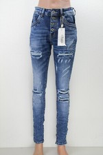 JEWELLY Damen Jeans Ripped Destroyed Denim Kaputt Verwaschen Risse JW2672