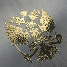 3D Russland Aufkleber Gold Wappen Russia Putin Russischer Adler Sticker 