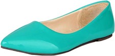 Schuhe Pumps Ballerinas für Damen, flach, spitz, türkis