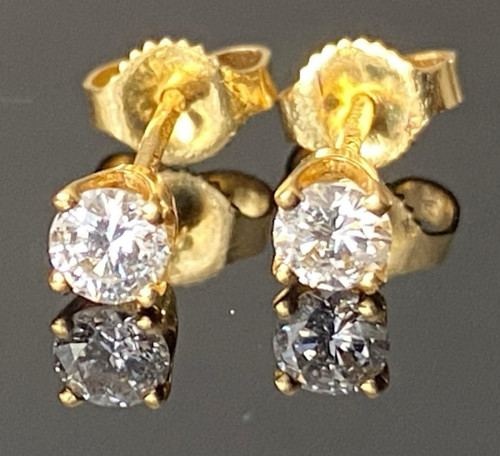 18kt gold diamant - gold, ohrringe