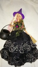Barbie Puppe Halloween Hexen Kleid Besen Hut Kessel Böse Königin Witch P298