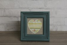  Bilderrahmen grün Türkis Vintage Stil Shabby Styl 10 x10 cm Landhaus Holz