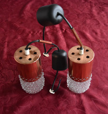 Decken Kaskadenlampe - DDR  • 2 Stück • Kupfer Glas - Original retro Sammlerstüc