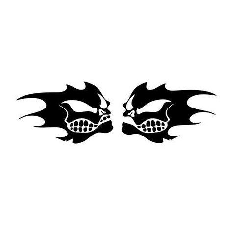 Flammen face aufkleber - aufkleber, sticker