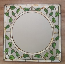 Art Tiffany Spiegel Motiv Herzblatt ca. 70 x 70 cm