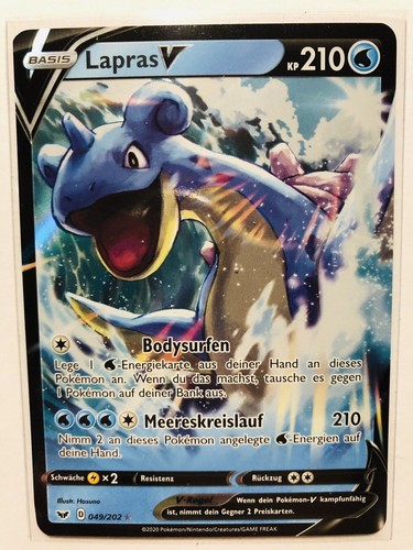 Pokemon karte lapras 049 - lapras, v