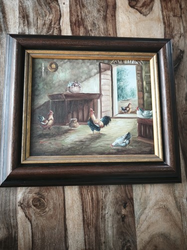 Original ölgemälde hühner - original,