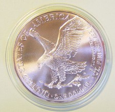 USA  American Eagle / Liberty Dollar 2021 Typ II.- 1 Oz Silber in der Münzkapsel