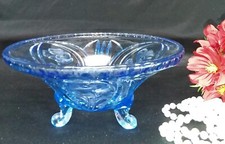 Kristallschale mit fuß blau - kristallschale,