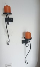 2 Wand Kerzenhalter Metall schwarz Kerzenhalter Led Kerzen Metall Kerzenhalter 