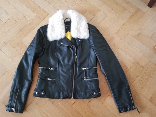 Gefütterte lederjacke mit - gefütterte,