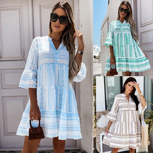 Damen boho sommerkleid - damen,