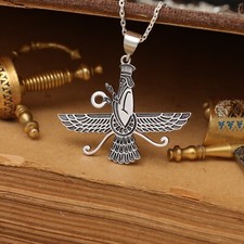 Faravahar 925 Sterling Silber Anhänger - Faravahar Zoroastrisches Symbol