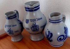 3 Seltene Sammler Bembel Steinzeug Salzlasur Henkel Krüge Handarbeit
