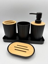 Badezimmer Zubehör Set schwarz